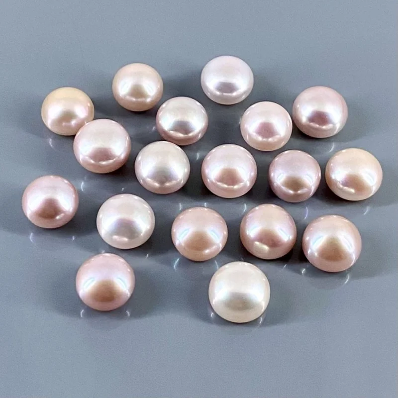 Peach Freshwater Pearl 10.5-11mm Smooth Round AAA Grade Pearl Beads Lot -  159547