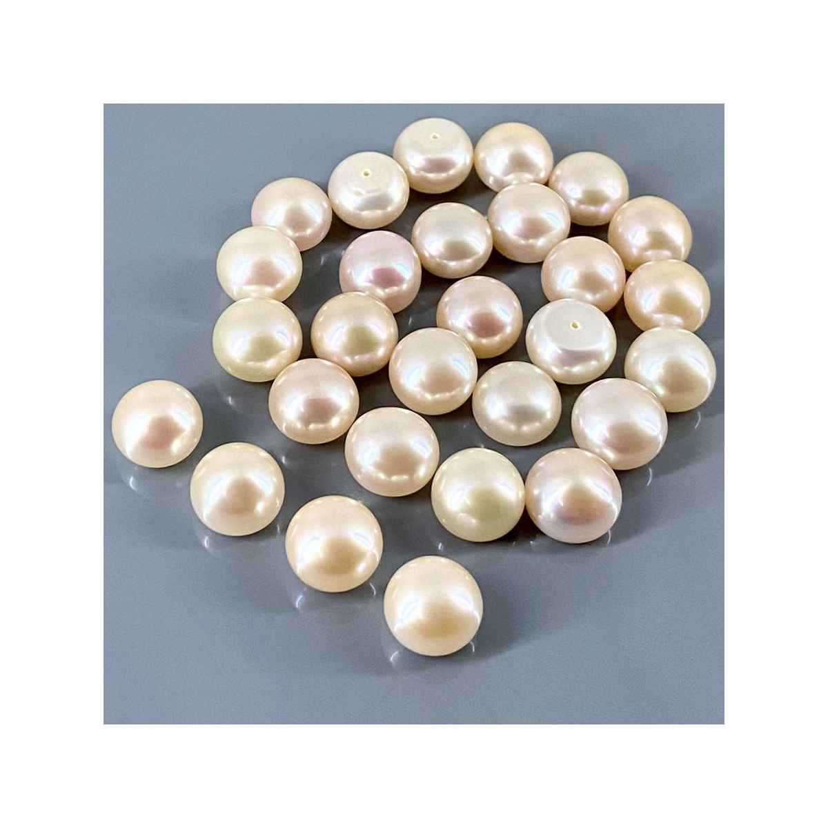 Peach Freshwater Pearl 10.5-11mm Smooth Round AAA Grade Pearl Beads Lot -  159545