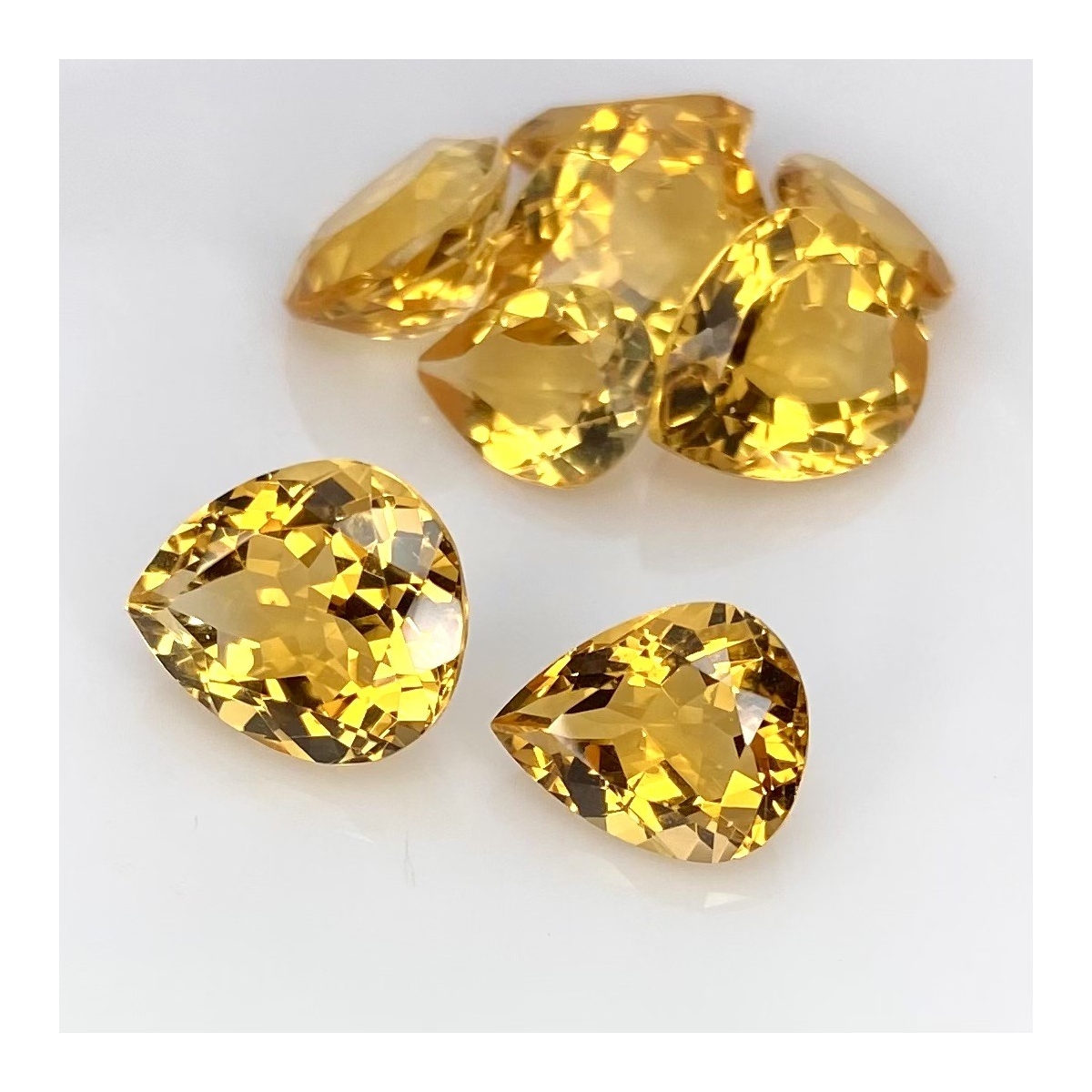 Citrine 10x8-12x10mm Faceted Pear Aaa Grade Gemstones Parcel - 143721