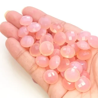 Pink Chalcedony 12mm Briolette Round AAA Grade Loose Gemstone Beads Lot -  PCHRD139199