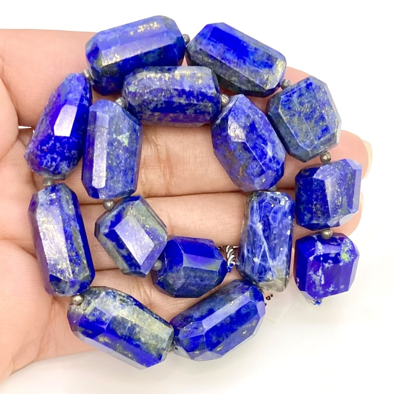Lapis Lazuli 13-21mm Step Cut Nugget AA Grade Gemstone Beads Strand - 157334