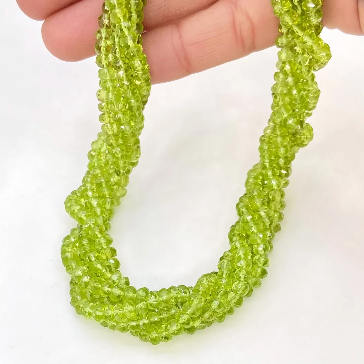 Approx. 16 Strand 6x4mm Crystal Faceted Rondelle Beads, Medium Peridot AB  - Bead Box Bargains