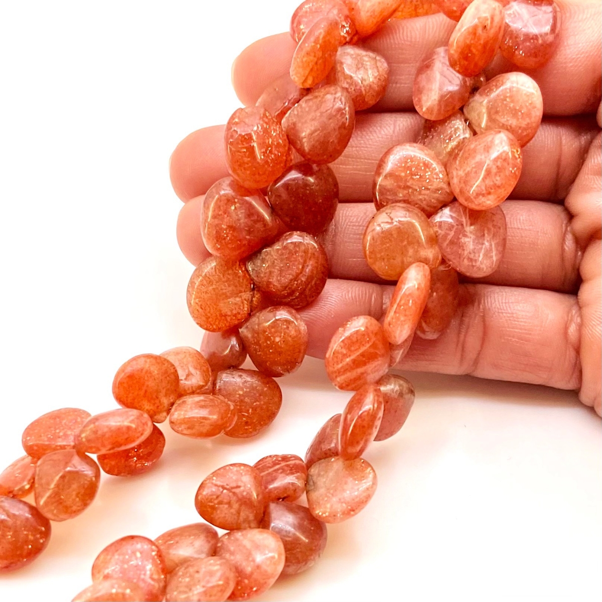 13x10.5mm Orange and Tan Leaf Beads-0741-13