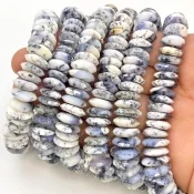 8mm-10mm Dendrite Opal Faceted German Cut Beads, Dendrite German Cut Beads, White & Black Gemstone sale Beads, Dendrite For Jewelry (4IN To 8IN)