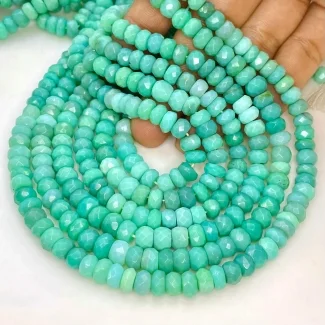 Natural Chrysoprase Faceted Rondelle Beads Shyama Gems