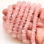 Natural Rose Quartz Gemstone Smooth/Matte/Faceted Rondelle Loose Beads – AD  Beads