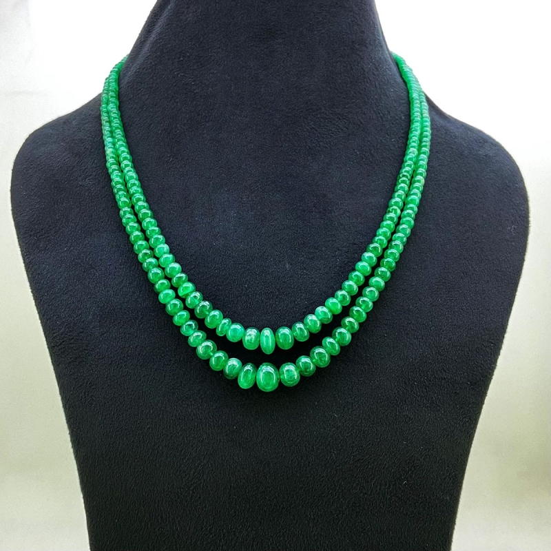 Emerald 2.5-9.5mm Smooth Rondelle 15-16 Inch. Multi Strand Beads Necklace -  183.2 Cts.